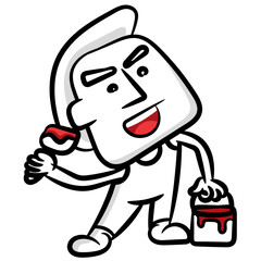 I am a painter cartoon man gesture