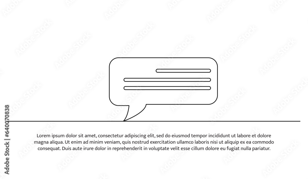 Aufkleber speech bubble one continuous line design. decorative elements drawn on a white background.