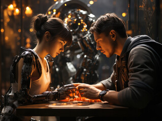 robot cyborg couple