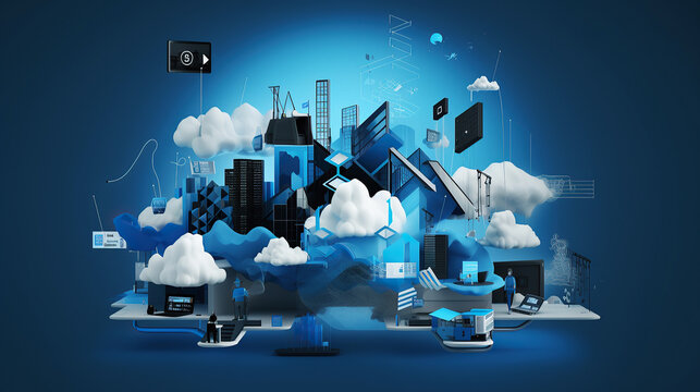 ai generated Illustration web services concept