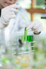 science research technology of plant leaf laboratory for medicine chemistry, medicals scientist...