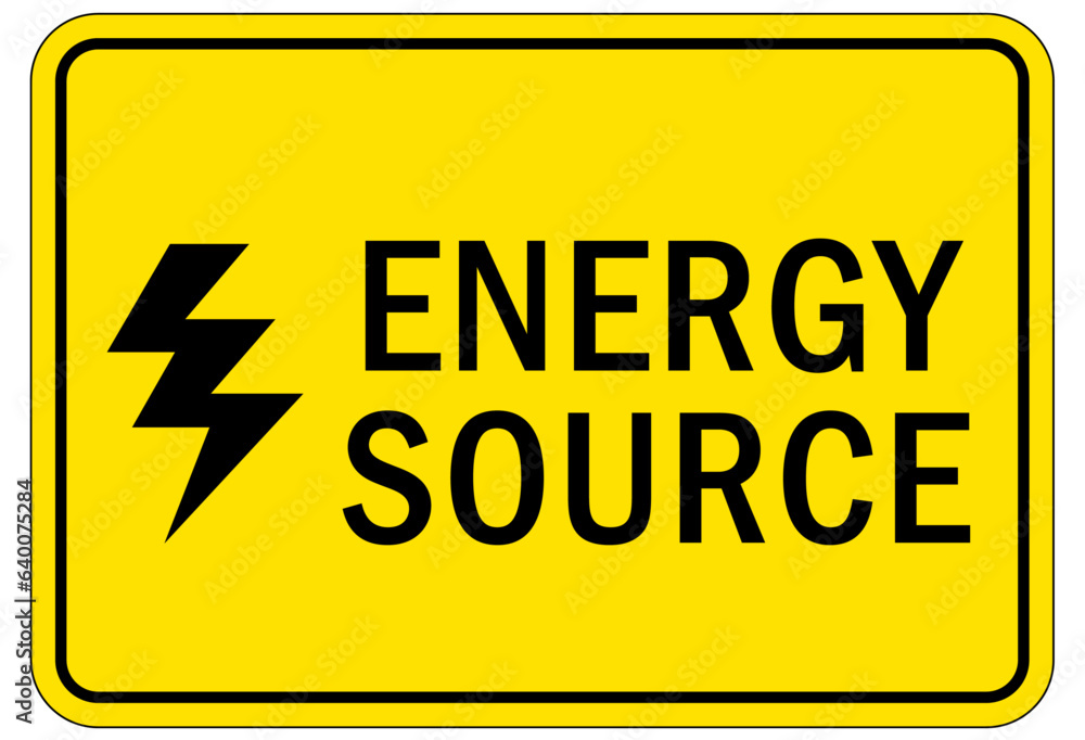 Wall mural Multiple power source electrical warning sign and labels energy source