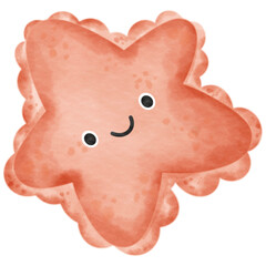 Starfish happy cartoon character.
