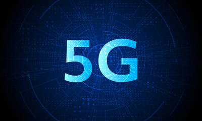 concept of technology 5G mobile network , New generation telecommunication , high-speed mobile Internet,	
