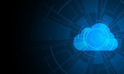 Modern cloud technology futuristic, online storage, work from home	
