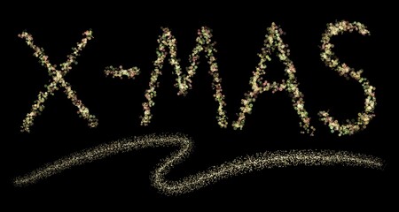 Christmas Decorate Concept Art Light Xmas Banner Design Hand Writing Lettering