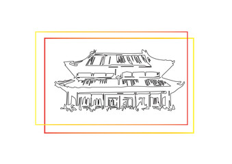 illustration of Chinese Architecture  