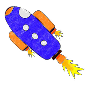hand drawn rocket 