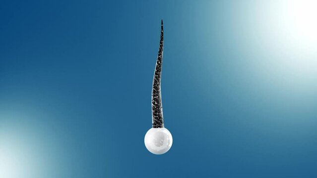 Nourish hair with white bubbles of conditioner. Nourishment and strengthening from roots to tips. 3D animation