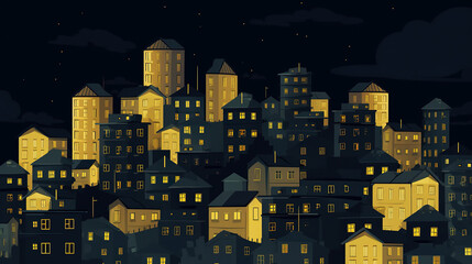 ai generated Illustration New modern apartment block in a row