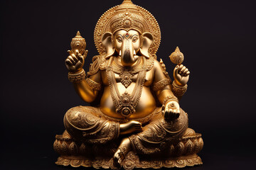 Obraz premium Gold god ganesha statue indian festival