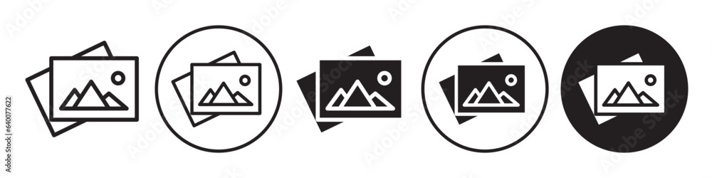 Poster gallery icon. image photograph frame symbol. vector set of picture media file thumbnail or snapshot.
