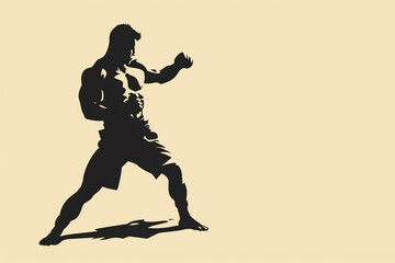 Fast kick martial arts silhouette illustration. Modern and simple logo for karate, judo and martial - obrazy, fototapety, plakaty