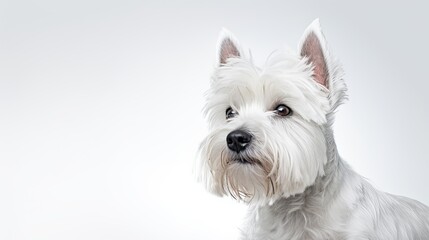 An image of the essence of canine devotion and charm on a white background.
