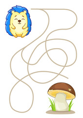 Maze game for children. Help a hedgehog to find a correct way