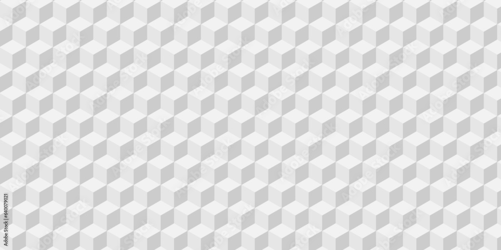 Sticker seamless geometric pattern abstract background. abstract cubes geometric white and gray color hexago