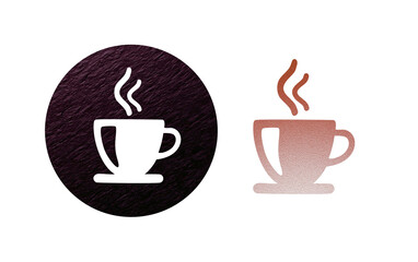 coffee cup icon symbol with texture