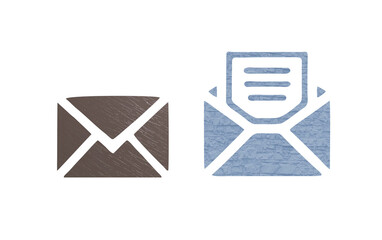 envelope with email symbol icon with texture