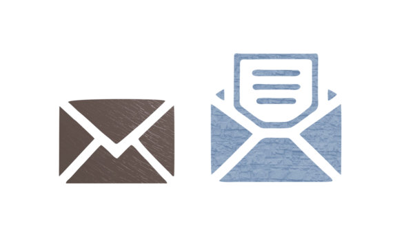envelope with email symbol icon with texture