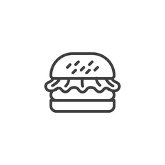Vegetarian burger line icon