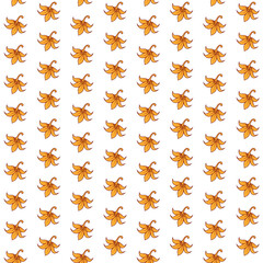 Illustration vector wallpaper with gold flower pattern on background, petal seamless repeat for decorative, yellow floral pattern thai style on white background.