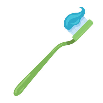 toothbrush and toothpaste icon