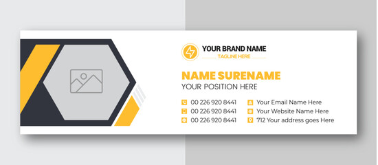 Creative business email signature template or email footer and personal social media cover Premium Vector