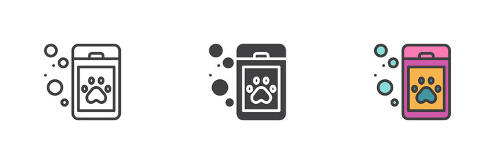 Shampoo for pets different style icon set