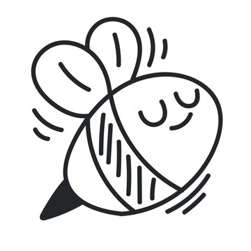 bee doodle icon