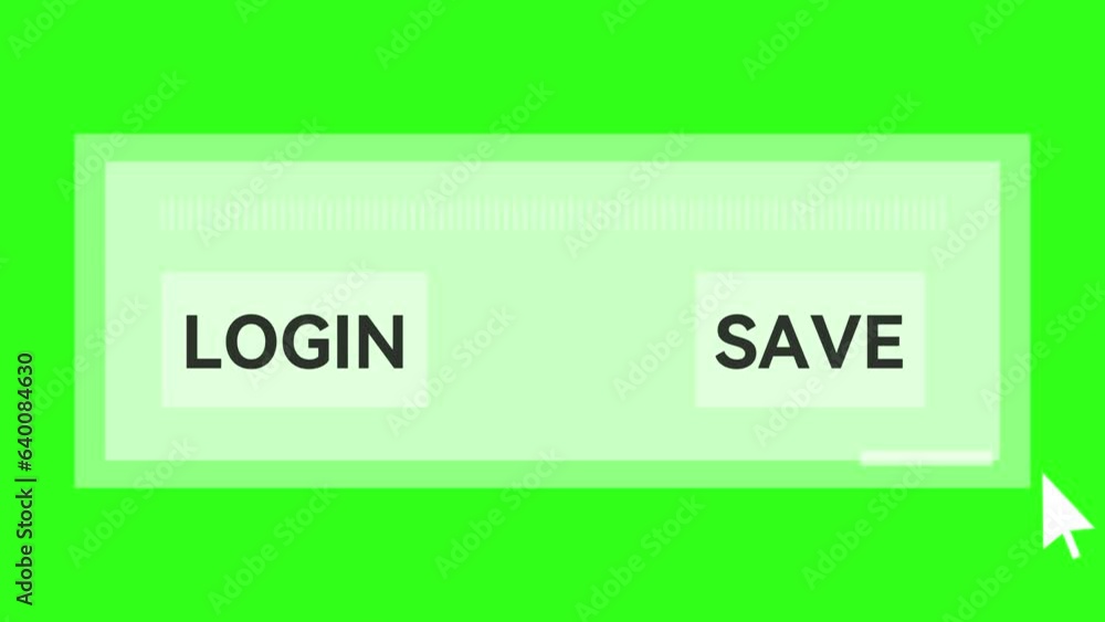 Poster login and save interface processing animation with green background