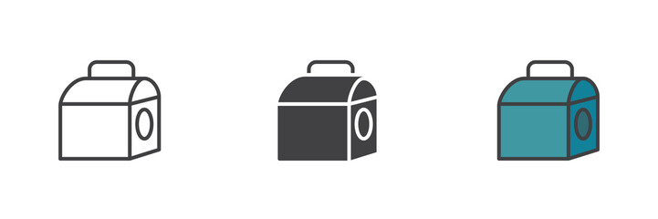 Pet Carrier different style icon set