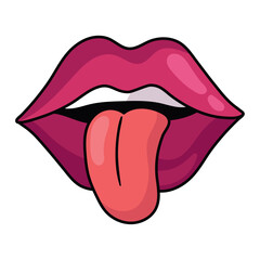 mouth pop art tongue out