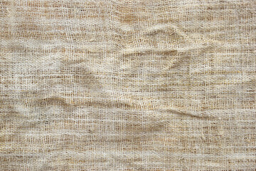 brown sackcloth texture background, crumpled burlap fabric textile for design