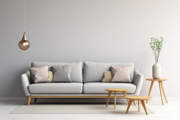 Fototapeta na wymiar Modern sofa in a living room. Interior design minimalistic composition.