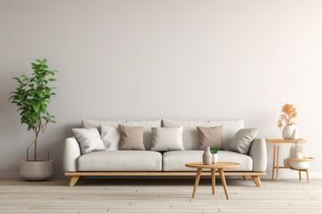 Fototapeta na wymiar Modern sofa in a living room. Interior design minimalistic composition.