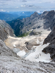 Hike to Zugspitze by using the via ferrata hike trail path