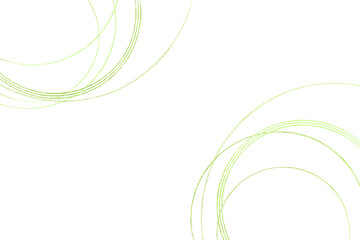 グリーンの輪、円形の重なり、和風　（アブストラクト）背景は透明