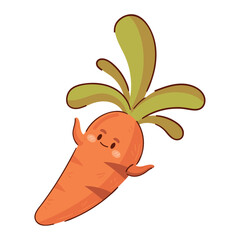 kawaii carrot vegetable cartoon icon