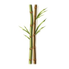 Fototapeta premium Isolated Bamboo Stick on White Background AI Generated