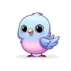 Fototapeta premium Beautiful Bird on White Background AI Generated