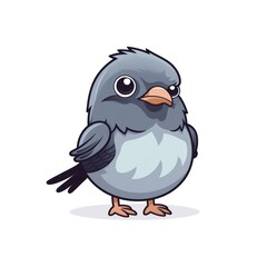 Obraz premium Beautiful Bird on White Background AI Generated