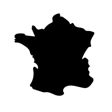 France map silhouette icon. Vector.