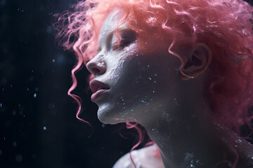 Redhead Fashion Model posing, Portrait, The Crywolf Series, Generative AI