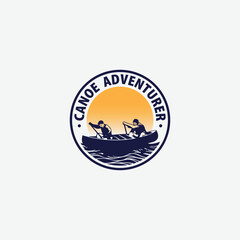 Fototapeta na wymiar Canoe Paddle Adventure Logo.Canoe Oar Adventure Symbol.Kayak Sport Logo 