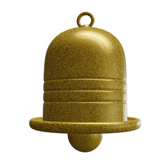 Ancient Monastery Golden Big Bell png .3d Rendering. metal bell.