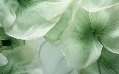 abstract soft fabric green lotus leaves background