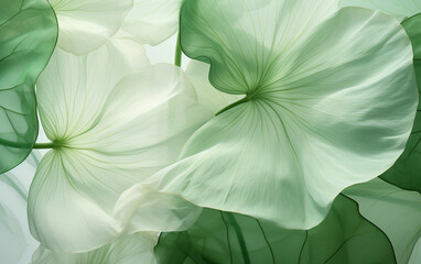 abstract soft fabric green lotus leaves background