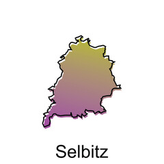 map City of Selbitz, World Map International vector design template