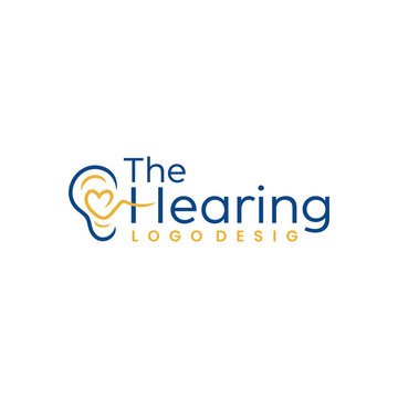 the hearing logo design. Vector illustration abstract ear and wave. modern logo design vector icon template