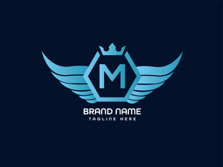 m modern letter logo design